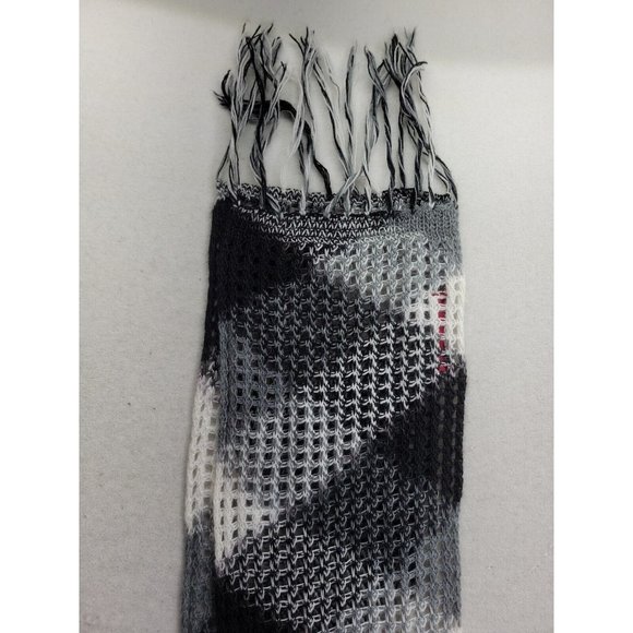 Peruvian Alpaca Handmade Women's Long Rectangle Neck Scarf Open-Knit Fringe Soft - Picture 2 of 7